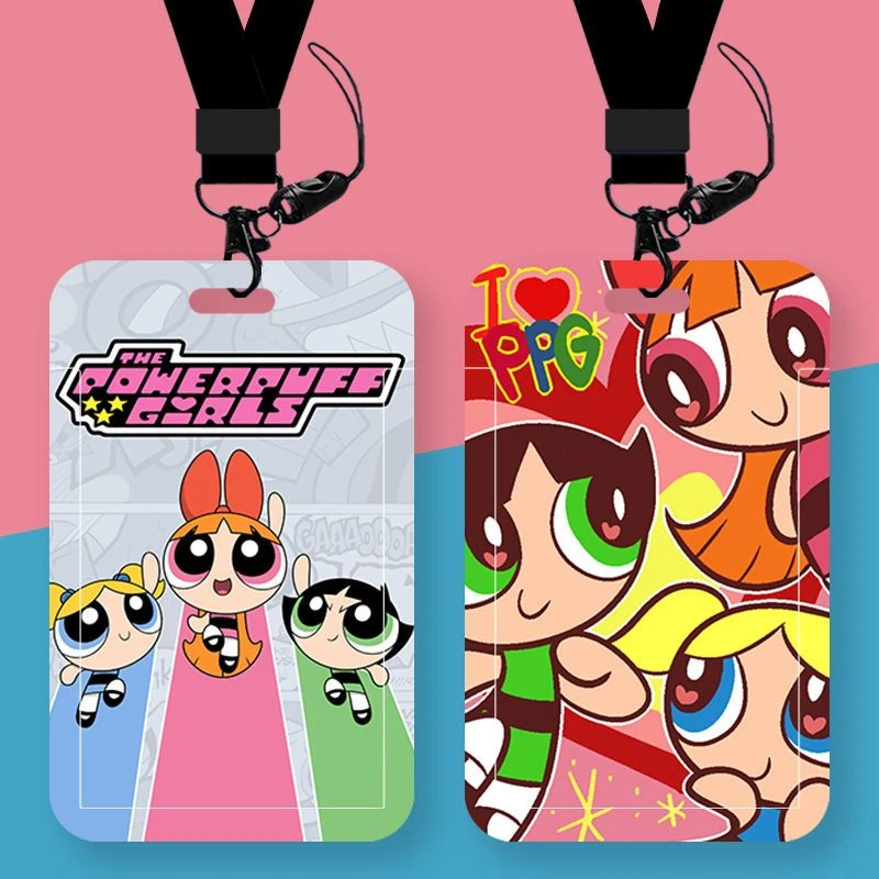 The Powerpuff Girls Blossom Bubbles Buttercup كارتون لطيف طباعة طالب الشريحة بطاقة الهوية الحرم الجامعي حافلة بطاقة مكافحة خسر واقية