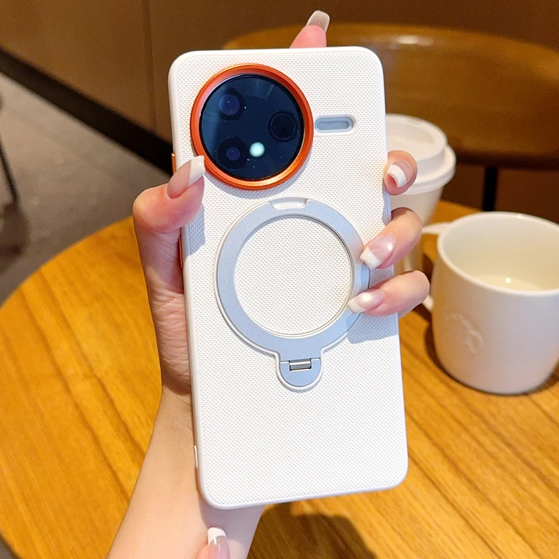 

For Xiaomi POCO F7 Ultra, F7 Pro Magnetic Case ELVEV Hard PC + Soft TPU Anti-fingerprint Protective Back Ring Phone Cover