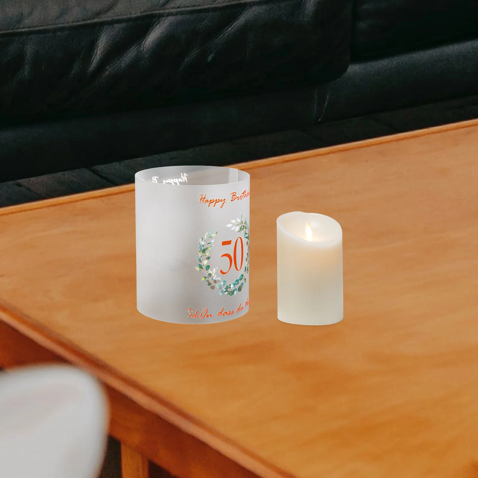 8pcs Birthday Lamp Shades Pvc Windproof Plastic Cylinder Covers For Tea Light Candles Decorative Desktop Lighting