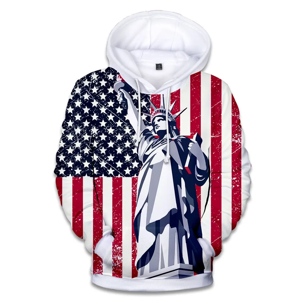 

New USA Flag Hoodies Men/Women Sweatshirt JULY FOURTH United States America Independence Day Hoody Fashion Clothes
