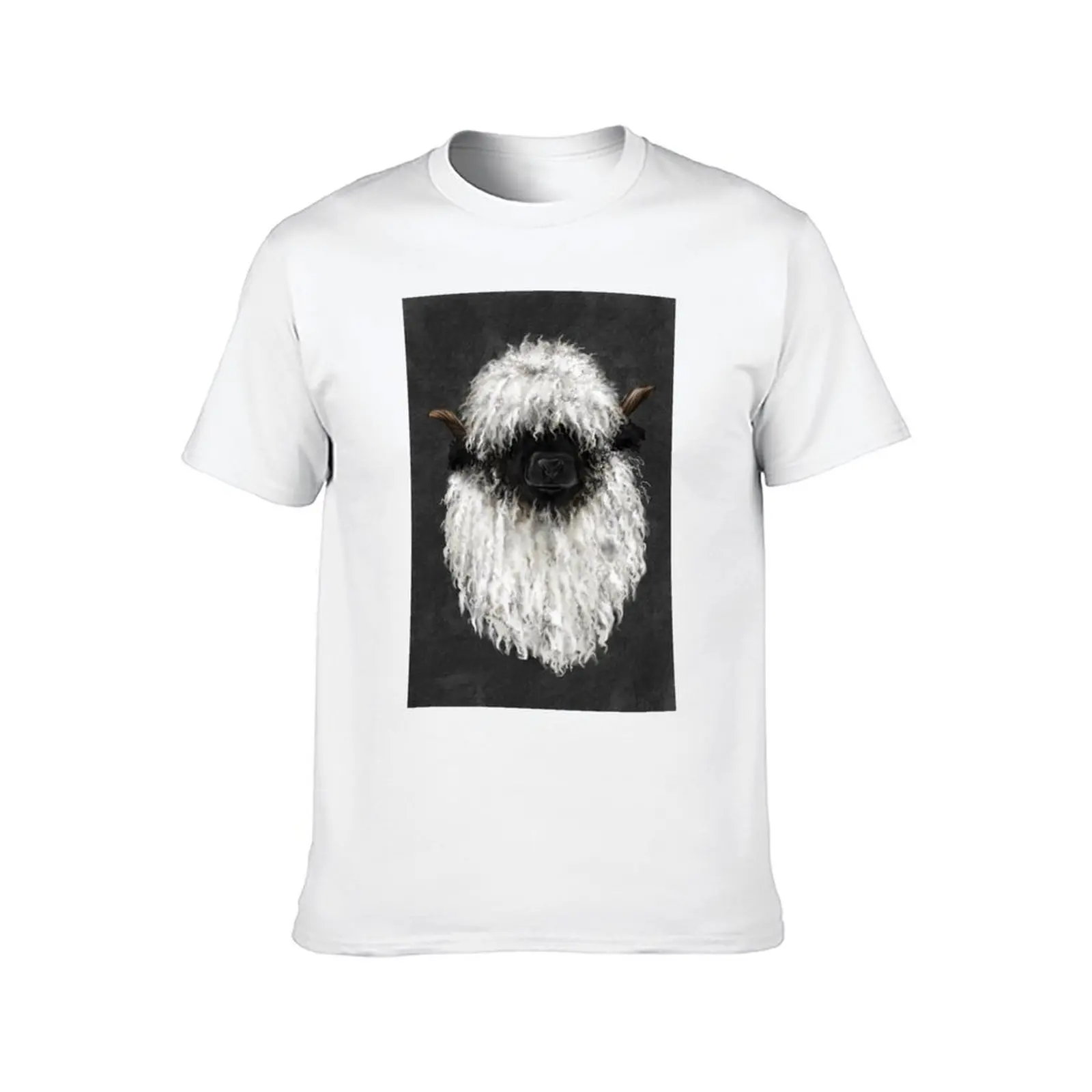 بو الأغنام. تي شيرت Valais Blacknose Sheep.Sticker تي شيرت للرجال تي شيرت للرجال جرافيك تي شيرت مضحك