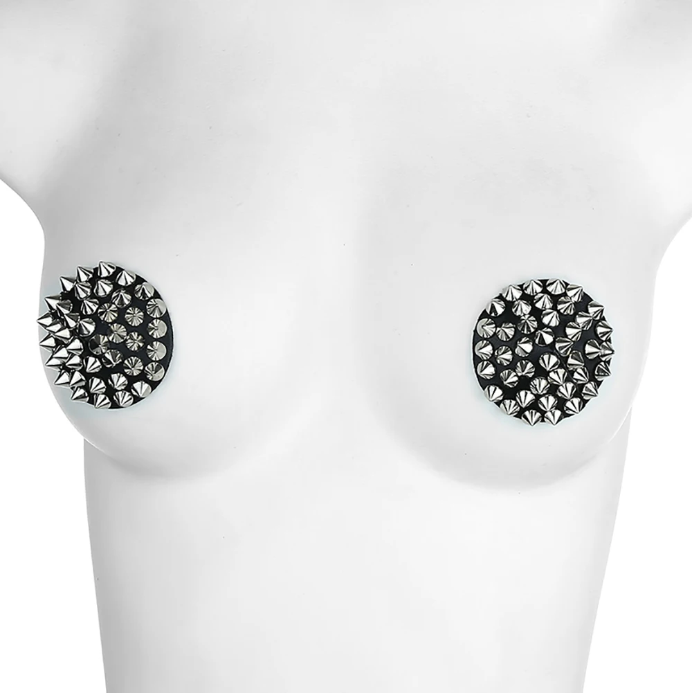 1 Pair Women Rivet Nipple Cover Nipple Protector Reusable Breast Wear Silicone Nipple Pasties Stickers Bra Stickers