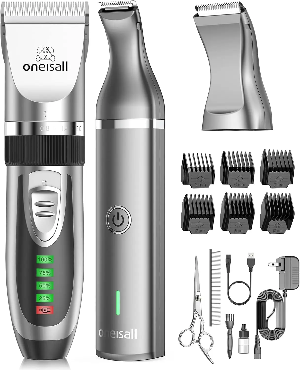 

2-in-1 Cordless Pet Grooming Kit: Quiet Clippers & Paw Trimmer for Dogs and Cats