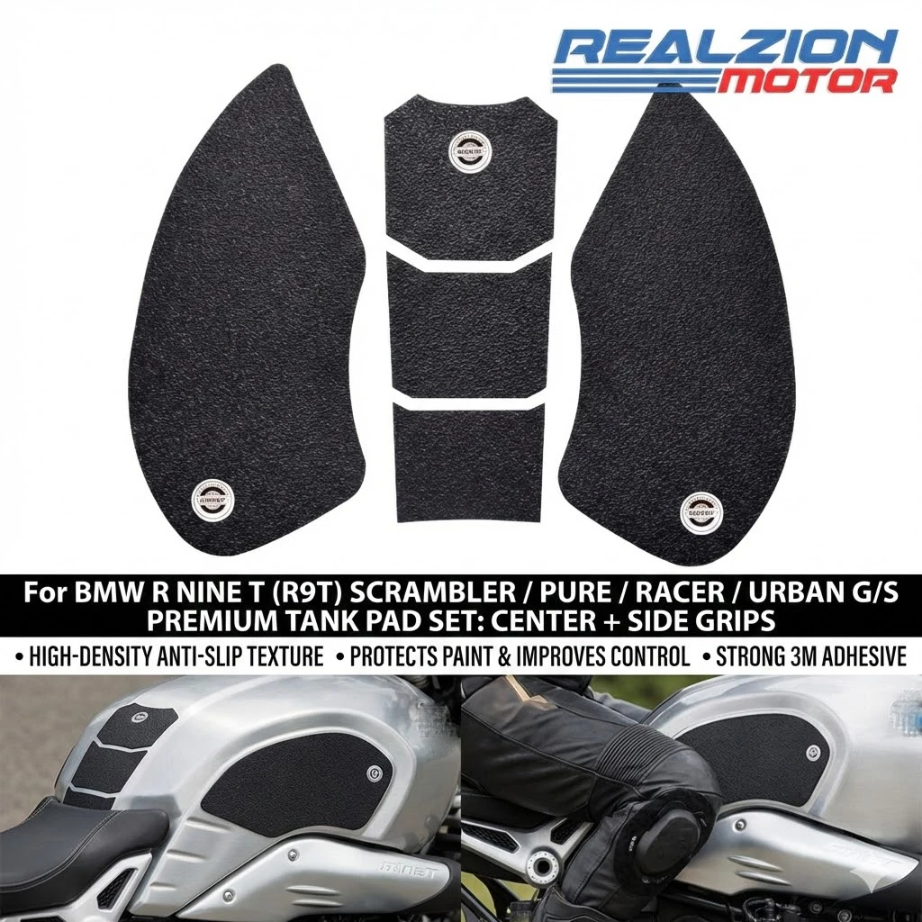 RZ Motorcycle Tank Pad For BMW R Nine T RnineT Scrambler Urban G/S 2016-2024 Anti-slip Fuel Tank Gas Knee Grip Traction Sticker