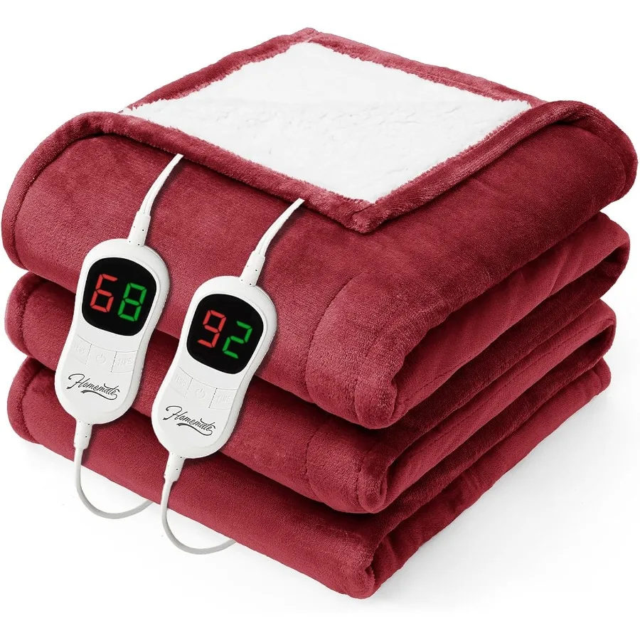 

Electric Heated Blanket Queen - 84"x90" Heating Bed Blankets Throw with 10 Heating Levels 8 Hours Auto Off Fast Heating Over-He