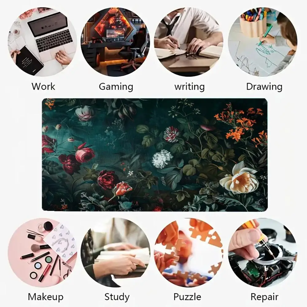 Base in gomma antiscivolo per tappetino per mouse per ufficio e decorazioni per la casa Tappetino per mouse con bordo bloccato di grandi dimensioni per tastiera e scrivania del computer da gioco