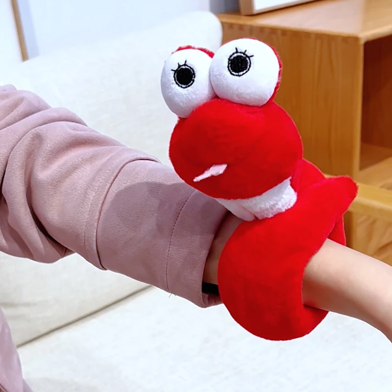 1 Piece Creative Funny Gift Cuddly Animal Slap Snap Wrap Wristband Bracelet Small Snake Plush Hand Ring Kids Toys