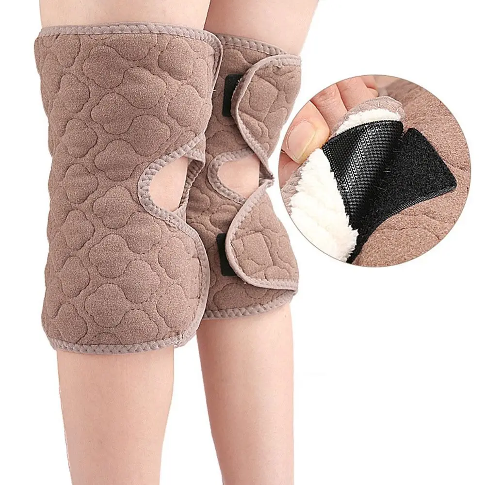 Portable Faux Fur Plush Knee Pad Thicken Windproof Winter Knee Warmers Three-layer Seam Leg Warmer