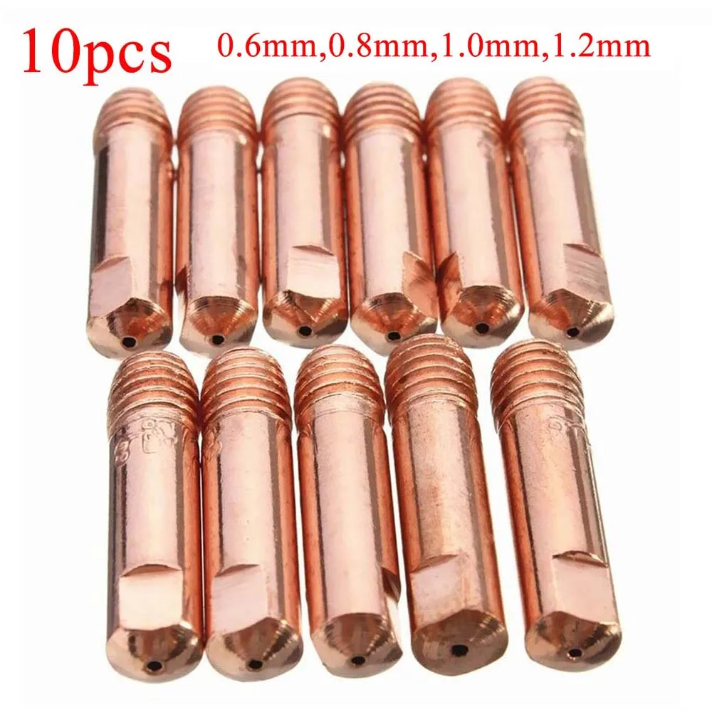 Precision Welding Guaranteed 10pcs MB15AK Welding Contact Tips, 0 6 1 2mm Tip Size, M6 Thread Size, Reliable Performance