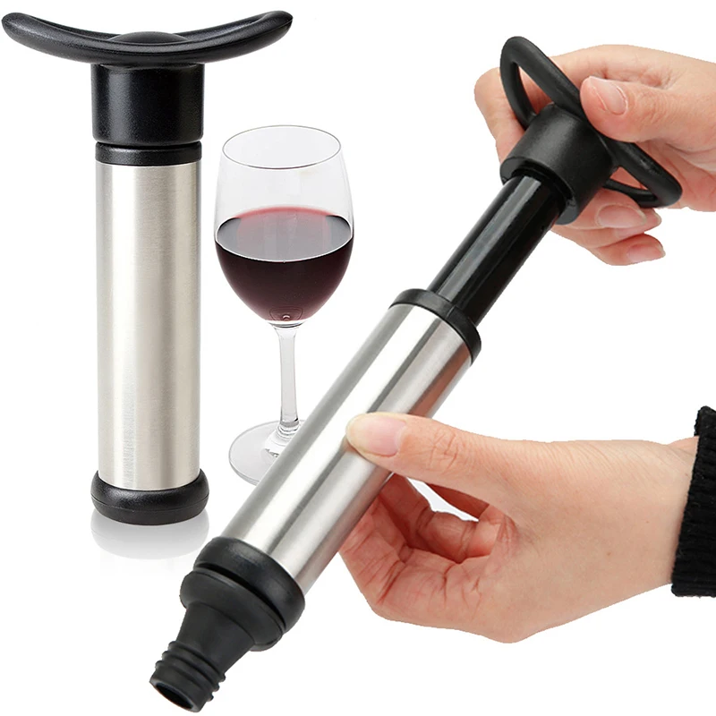 

Wine Stopper with Vacuum Wine Pump Wine Preserver Aerator Black Stoppers Sealing Preserver Drinks Bottle Caps Bar Kitchen Tools