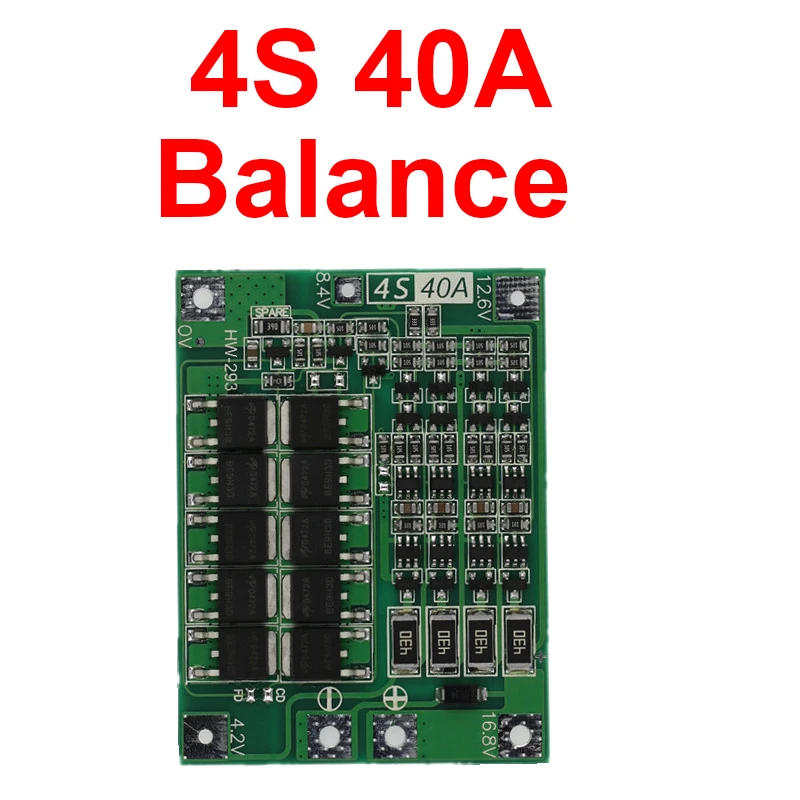 3S 4S 40A 60A Li-ion Lithium Battery Charger Protection Board 18650 BMS For Drill Motor 11.1V 12.6V/14.8V 16.8V Enhance Balance