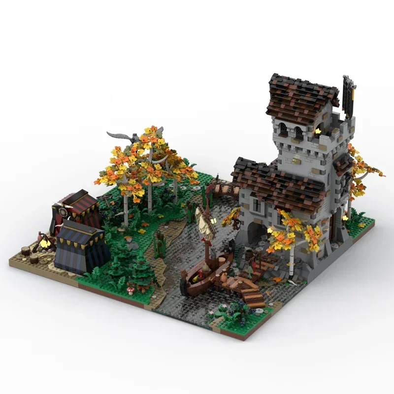 Modelo Medieval Street View Moc, bloques de construcción, cuervo, Reino, frontera, ciudad, tecnología Modular, bloques, regalo, juguete, juegos DIY, montaje