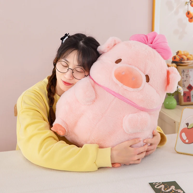 Peluche cochon rose sourire, dessin animé, remplissage, accessoires mignons, poupée douce et confortable, jouets pour enfants, cadeaux, compagnon de petite amie