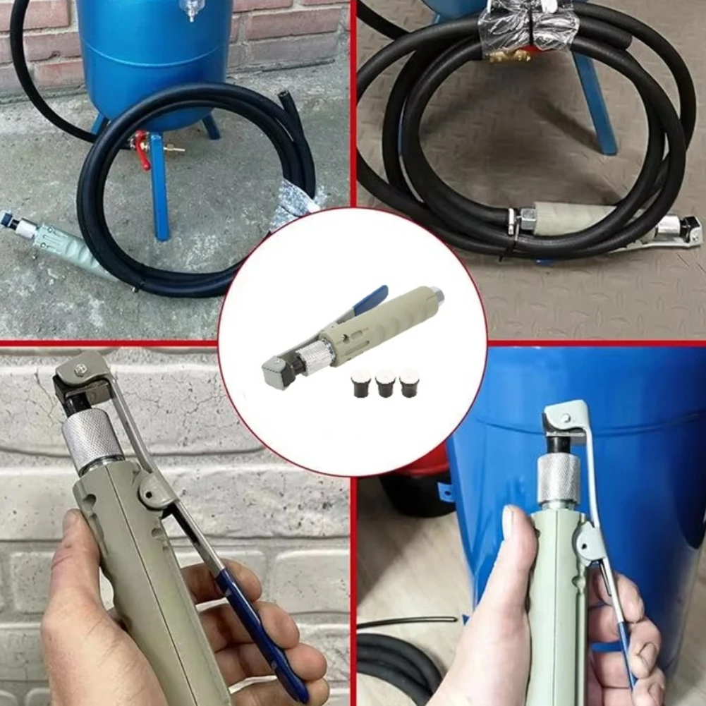 Pneumatic Sandblaster with 304 Stainless Steel Build and 5 Nozzles 2mm 2.5mm 3mm 3.5mm 4.5mm for Workshop Applications