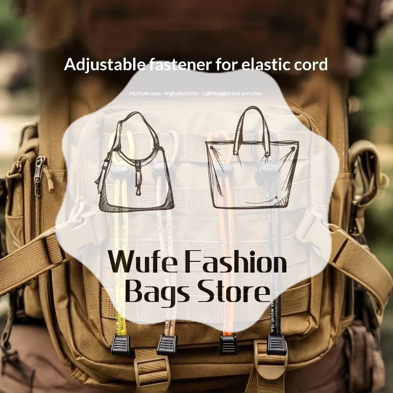 Outdoor Hiking Backpack Elastic Rope Fixing Buckle Camping Gear Trekking Pole Bungee Cord Attachment Hook