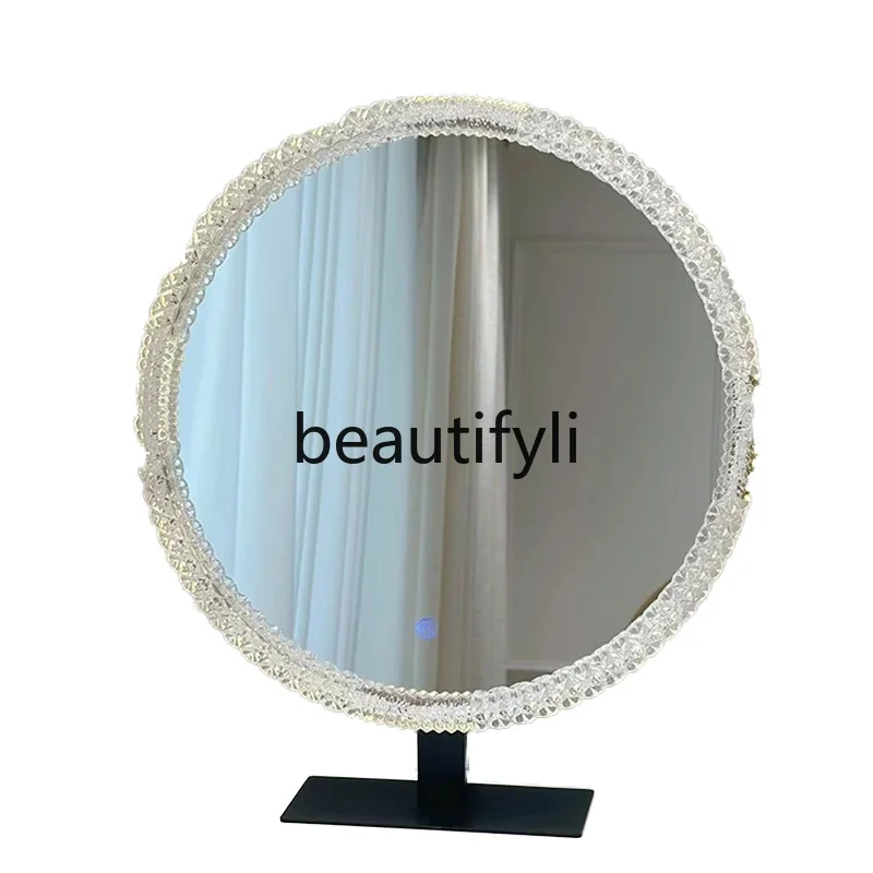 

Desktop desktop advanced sense intelligent fill light vanity mirror fashionable round beauty mirror