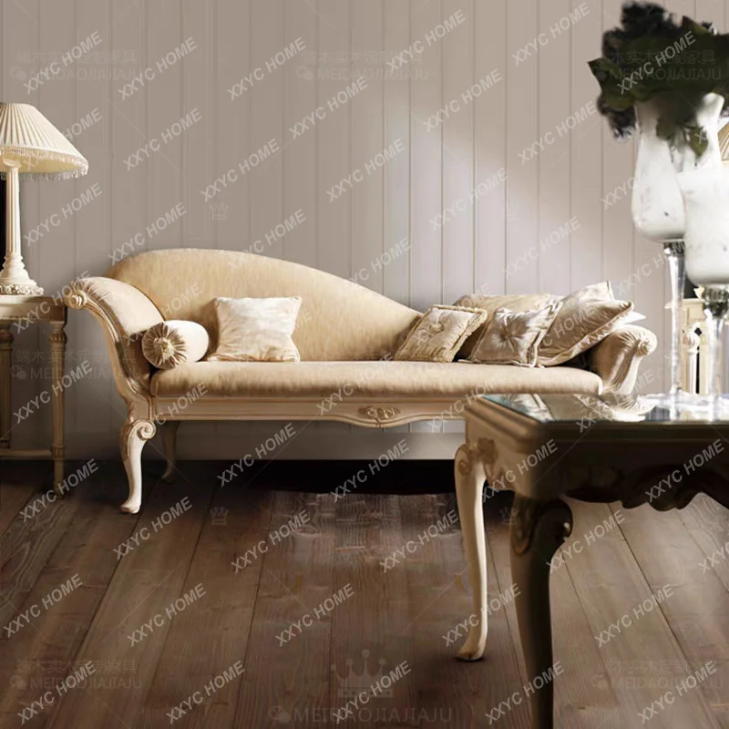 light luxury solid wood carving flower concubine chair living room balcony velvet concubine chair lazy beauty couch