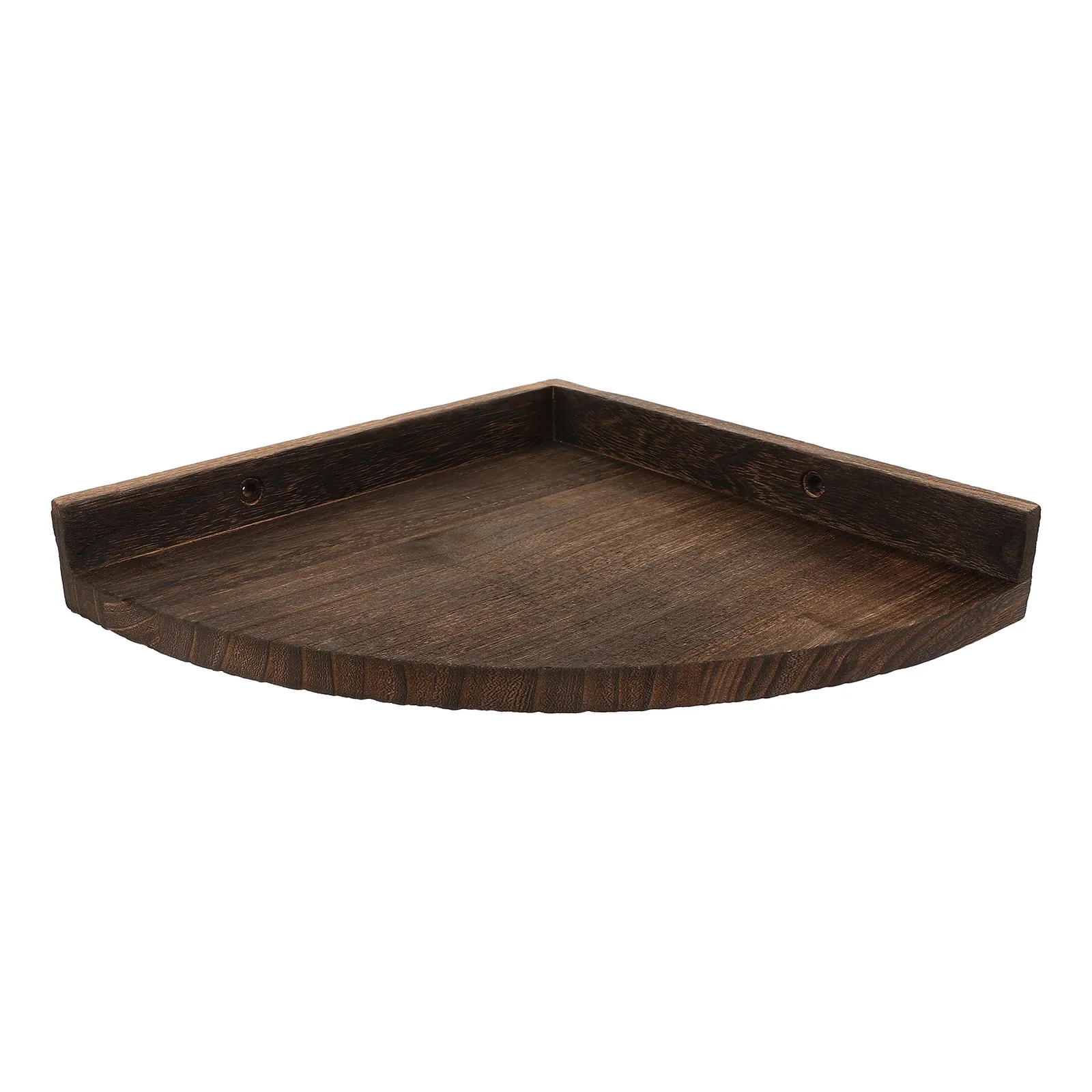 Triangular Rustic Wooden Floating Shelf Wall Mounted Corner Storage Rack Smooth Surface Lightweight for Kitchen Bathroom Living