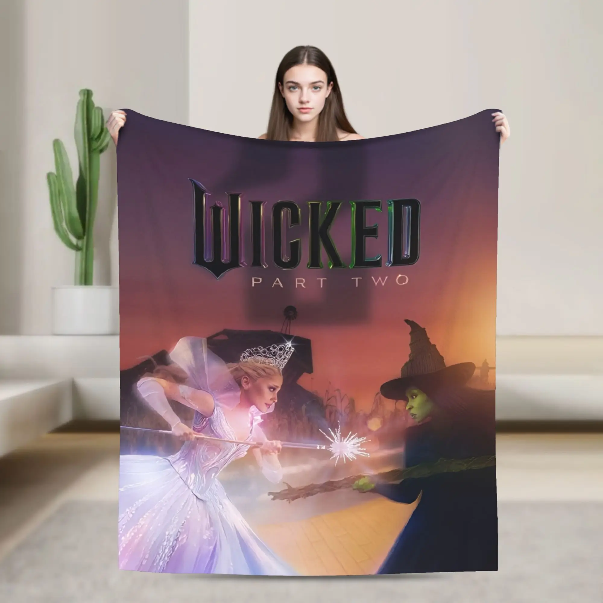 

Wicked For Good Print Blanket For Men Women Cozy Soft Throw Blankets for Living Room 50x60 Inches Multi-size