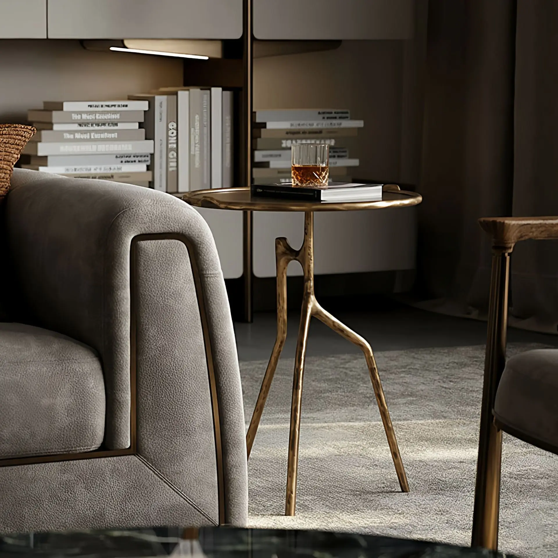 

Modern Minimalist Glossy Edge Side Table for Living Room Sofa Corner Use in Villa Mansion Home Decor Italian Style Creative