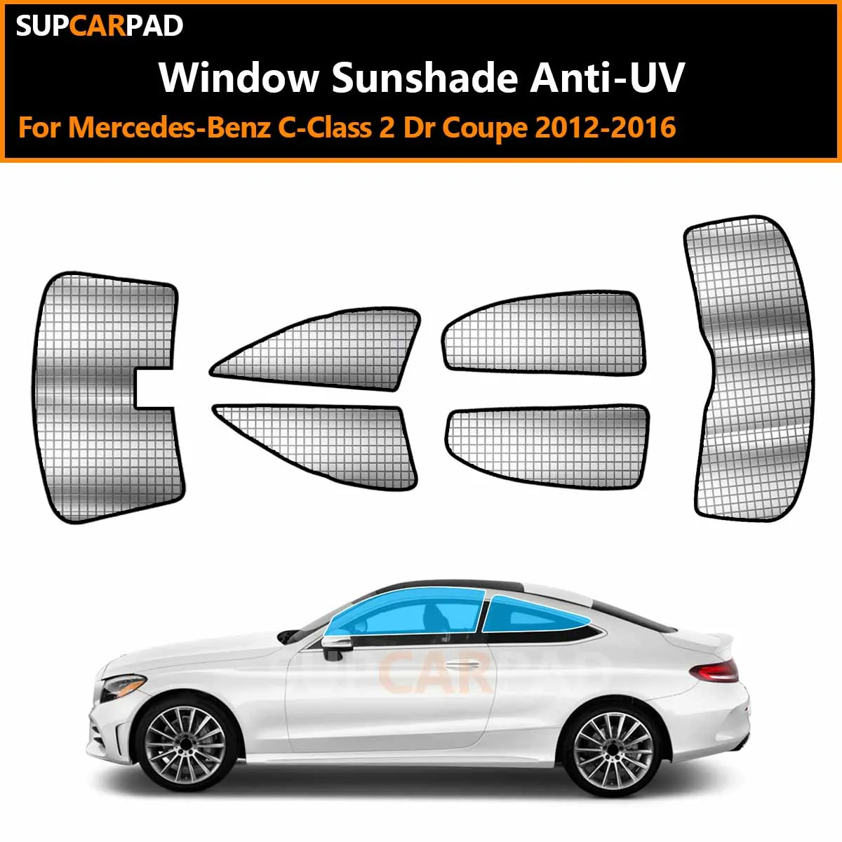 

Солнцезащитные шторки для окон автомобиля, изготовленные на заказ, для Mercedes-Benz C-Class 2 Dr Coupe 2012-2016, защита от ультрафиолета, аксессуары