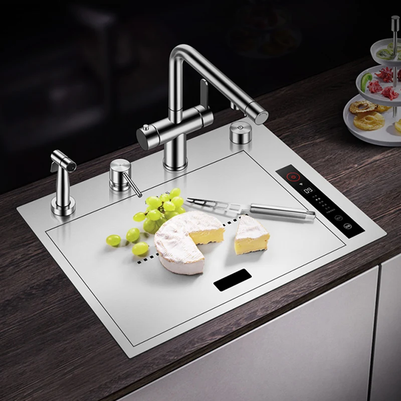 ASRAS Kitchen Sink Nano Kitchen Stainless Steel Single Sink Home Smart Food Purification Sink
