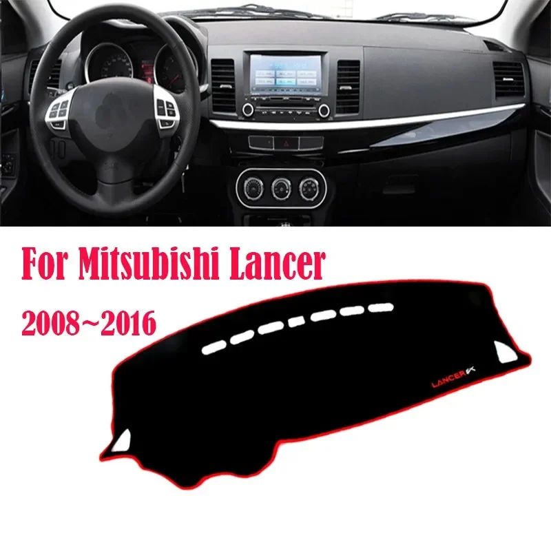 For Mitsubishi Lancer 2008-2016 Car Dashboard Mat Pad Instrument Platform Desk Cover Carpets Slip Sunshade Dashmat Accessories