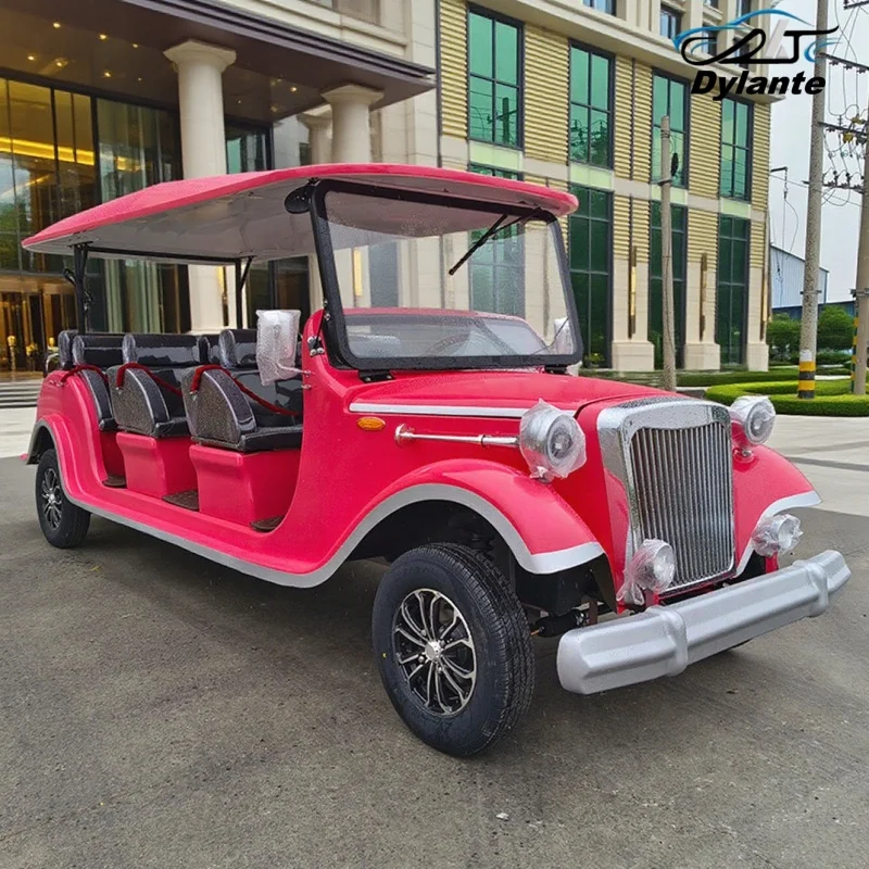 Electric Retro vintage Car,Retro Design With Solar Panels,Touch Screen Multimedia Player, Classic Golf Cart