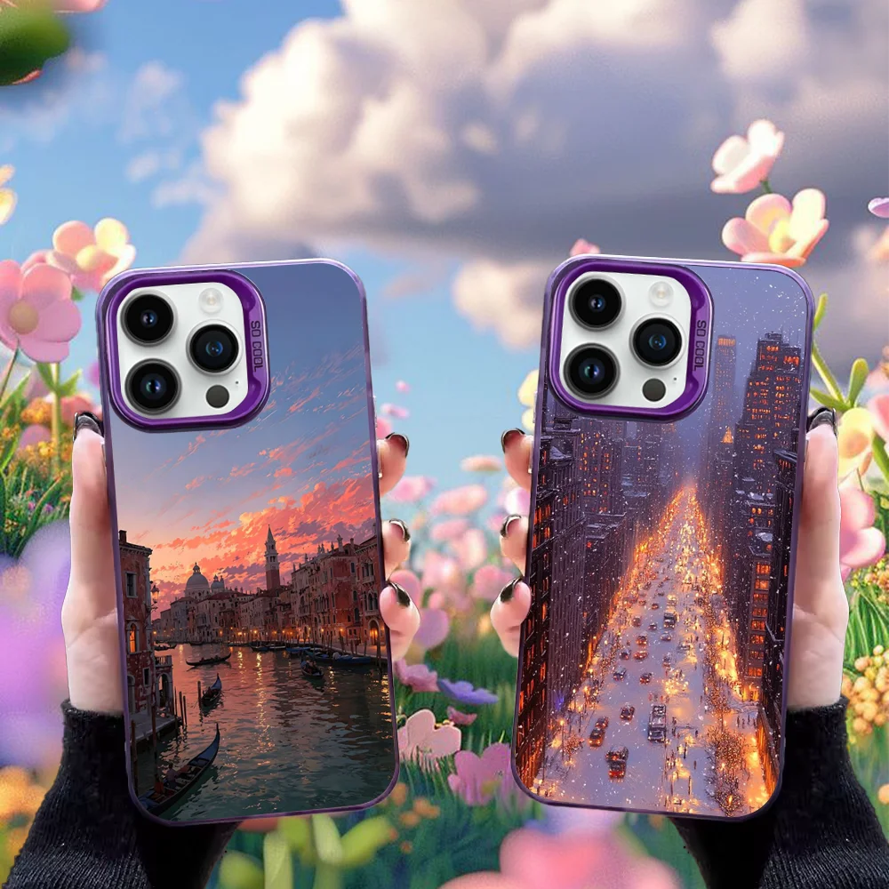 

Turkey Istanbul Scenery Phone Case For iPhone 16,15,14,13,12,11,Mini,Pro,SE,MAX Purple Matte Silicone Cover