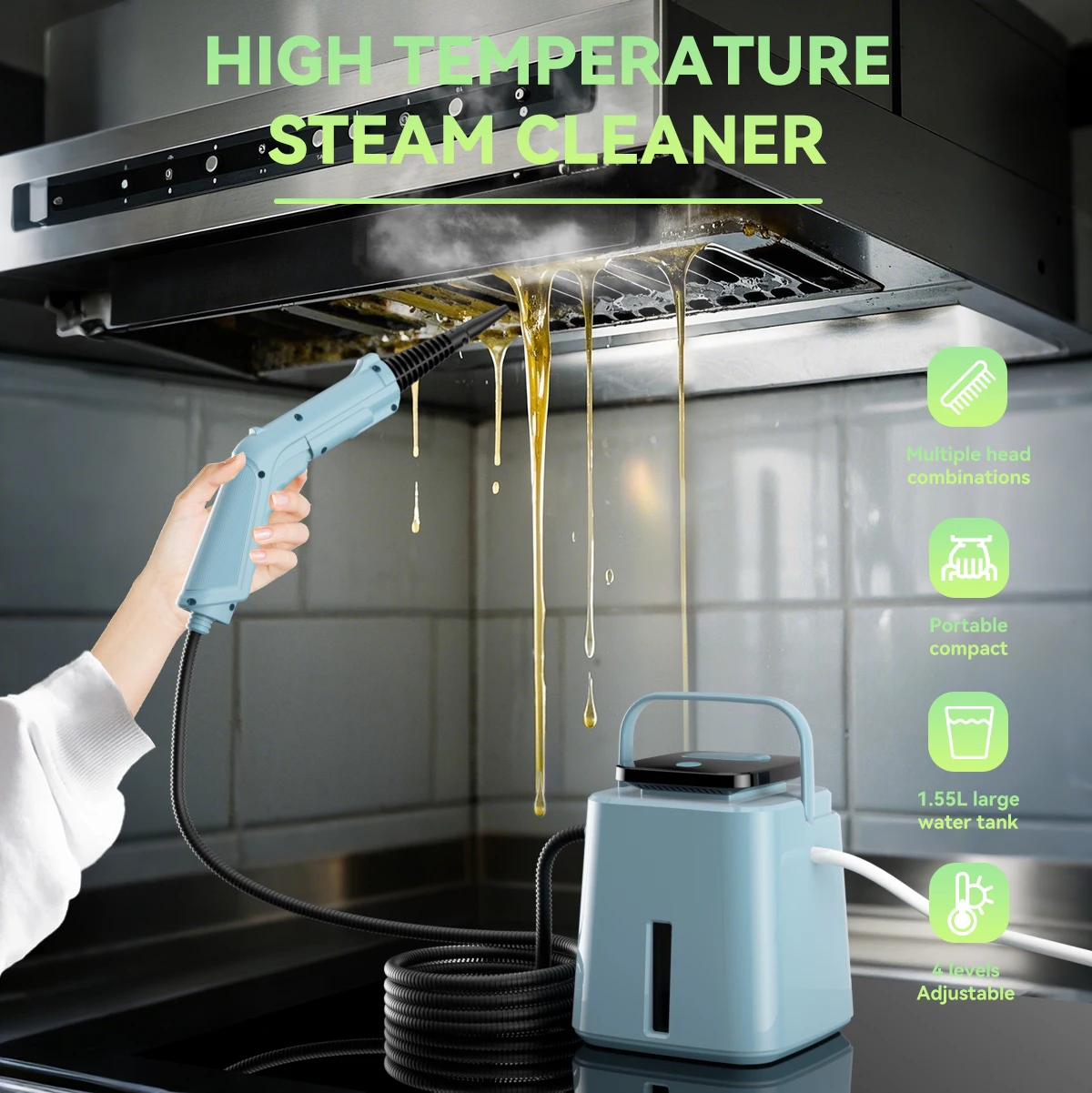 High Temperature Multi-purpose Steaming Cleaner High Temperature And Pressure Steam Cleaner Electric For Kitchen Cleaning