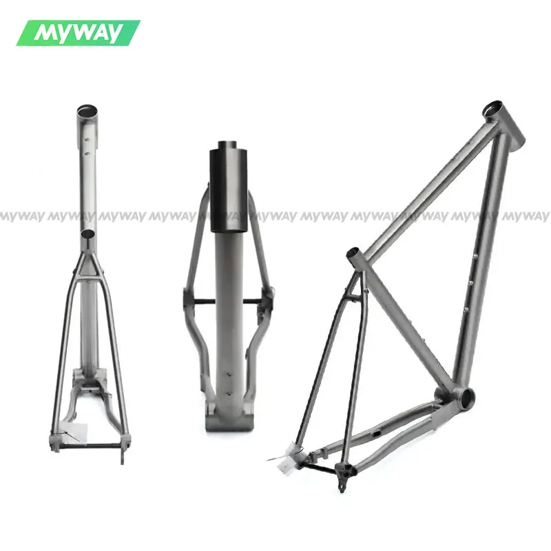 

Titanium Gravel Bike Frame Full Internal Cable Routing with UDH dropout, Flat Mount Disc Brake, 700c Road Frame 46/48/51/54cm