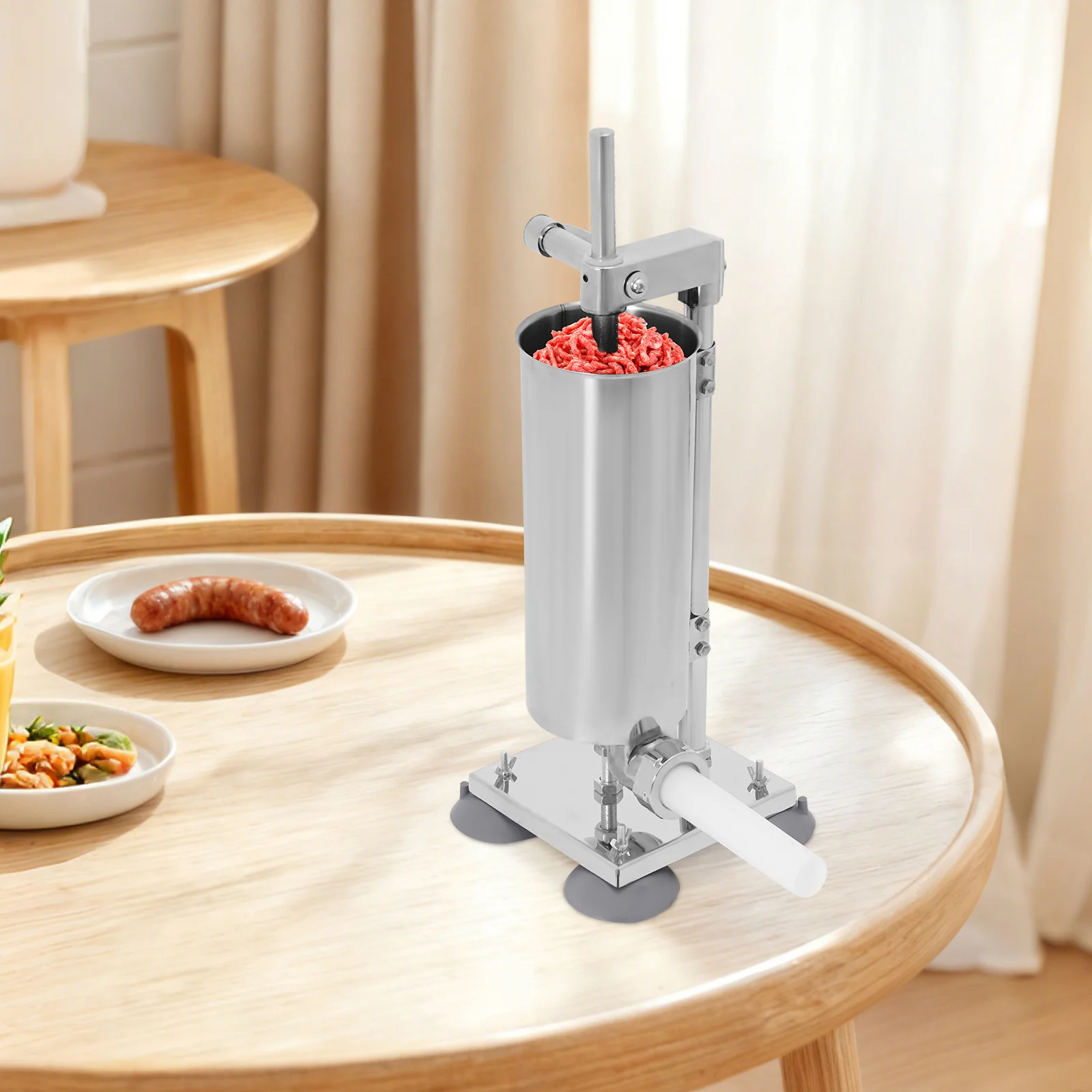 

6Lbs Manual Sausage Stuffer, 3L Stainless Vertical Sausage Stuffing Maker Machine Casing Meat Filling Machine with Stuffing Tube