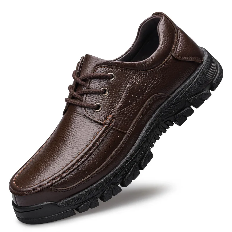 

Retro Mens Genuine Leather Casual Shoes Flat 2026 Spring Autumn Quality Comfortable Round Toe Daily Outdoor Social Shoes Man