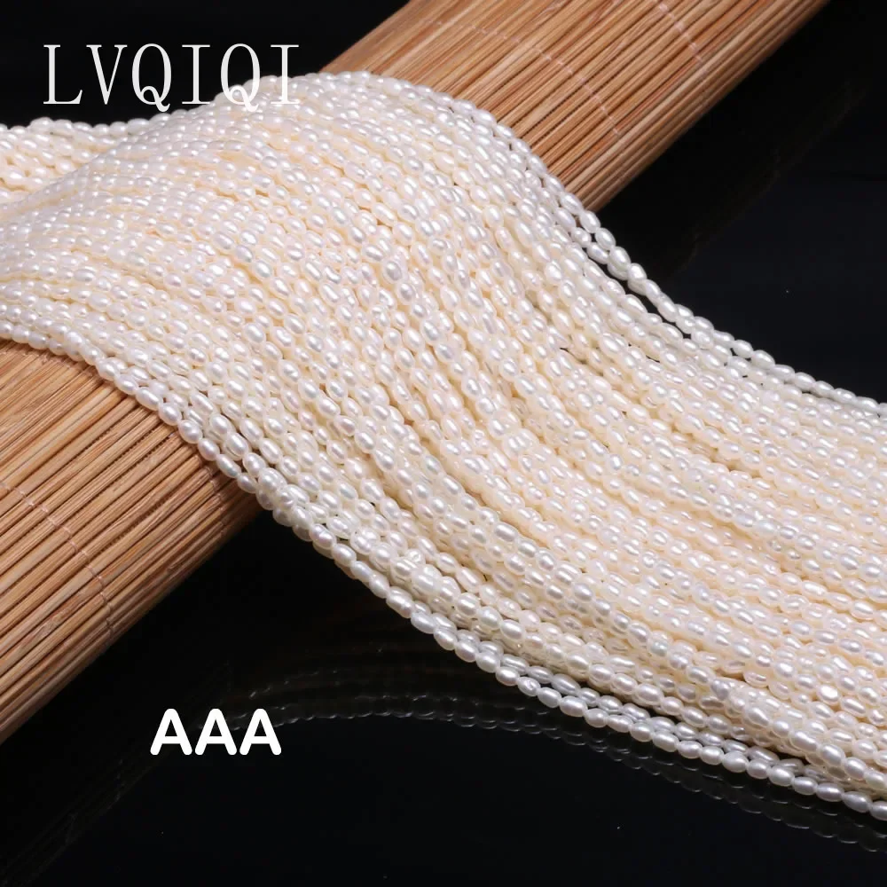 Natural Freshwater Pearl Beads High Quality Rice Shape Punch Loose Beads For DIY Necklace Bracelet Jewelry Making 2-2.5mm