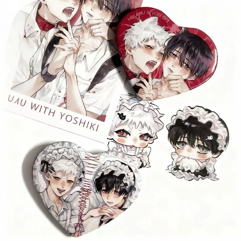 Anime The Summer Hikaru Died Cosplay Badge Cartoon Characters Role Play Props Accessories 2 Pcs Friends Gifts for Unisex