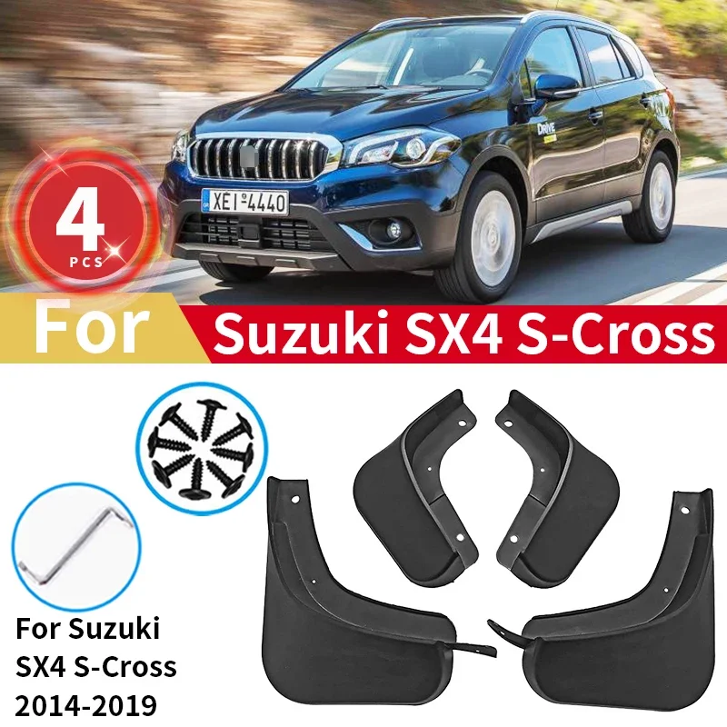 For Suzuki SX4 SX-4 SX 4S Cross Mud Flaps 2014 - 2019 Mudguards Splash Guards Front Rear Covers Fender Mudflaps Car Accessories