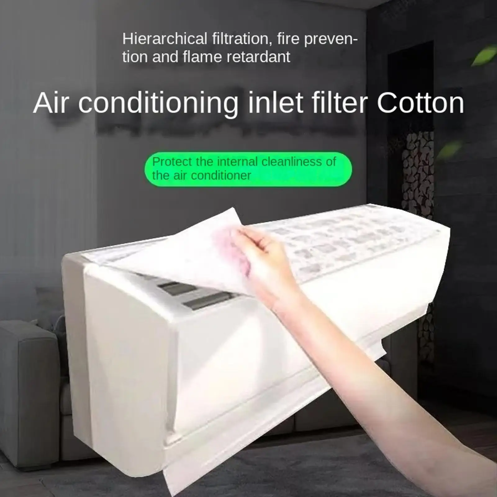 Air Filter Material 5 Pieces 8x31inch Breathable Protective Nanofibers Air Filter AC Cleaning Kit for Indoor Home Bedroom