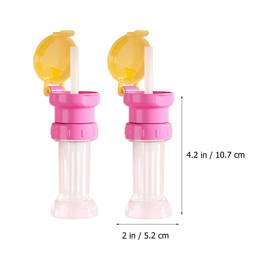 

2pcs Spill Proof Beverage Bottle Lid Detachable Dust Cover Sippy Cap For Toddler Juice Soda Caps Bottle Straw Caps Lightweight