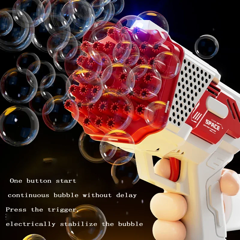 40-otworowy pistolet bąbelkowy ręczny w pełni automatyczne urządzenie do baniek dziecięcy bąbelkowy Blaster bez baterii bez bąbelkowej wody