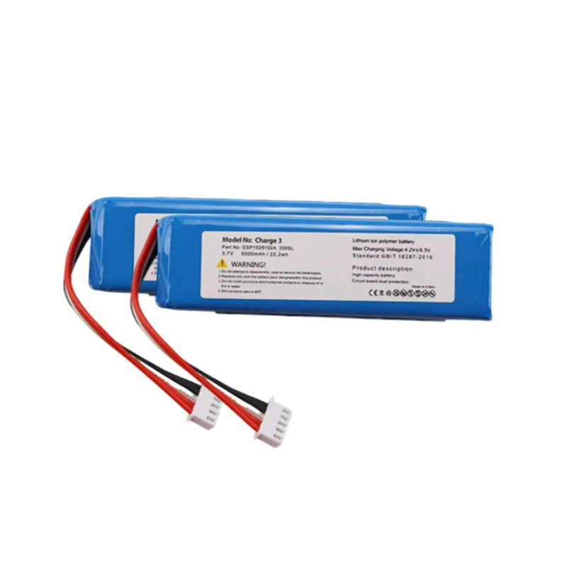 Originele 6000 mah vervangende batterij voor JBL Charge 3 Charge3 2016 versie luidspreker lithium-polymeer GSP 1029102 Een 330SL-batterij