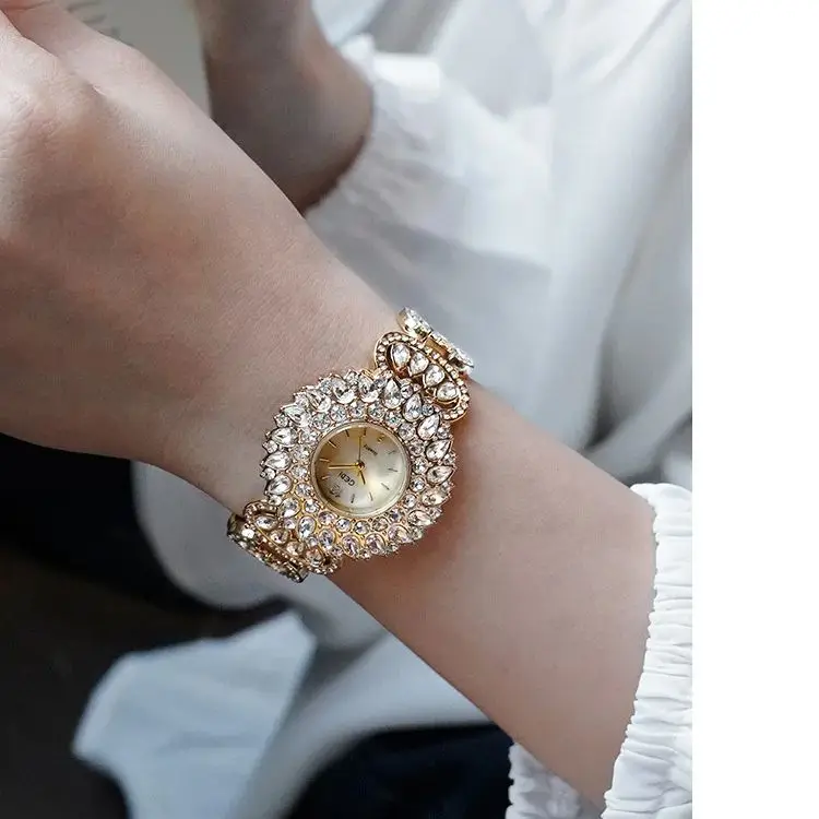 

Luxury Brand Gold Stainless Steel Ladies Quartz Watch Fashion Business Women's Bracelet Wristwatch Female Clock