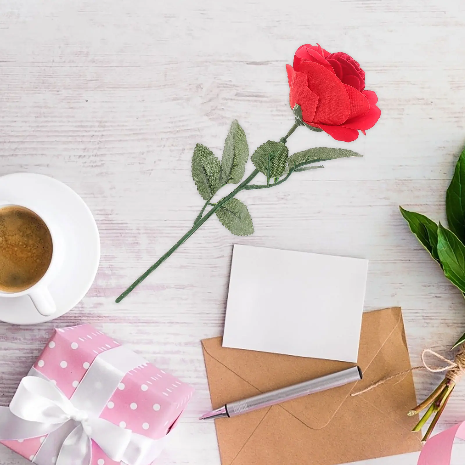 

Stylish Preserved Rose Jewelry Box Engagement Ring Holder Bearer Stem Flower Shaped Container Proposal Wedding Ceremony Birthday