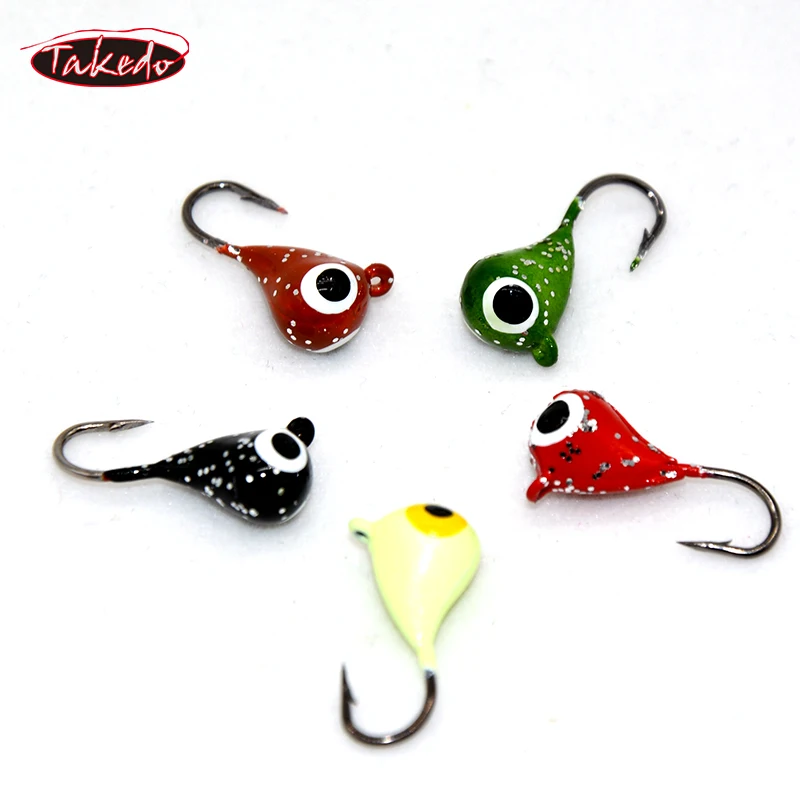 TAKEDO-Luminous Ice Fishing Lure, Crankbaits, Metal Jig Head Hook, Trout Lure, Winter, SP17, 19mm, 2.1G, 5Pcs