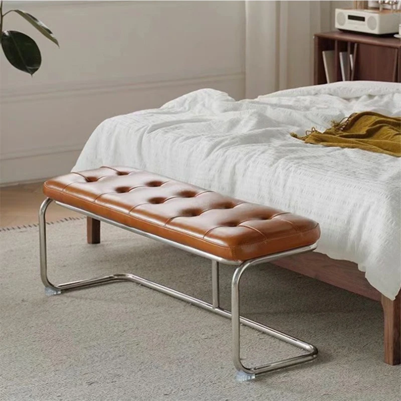 Shoe changing stool for home use, retro bedside footstool, long stool in the entrance to the door
