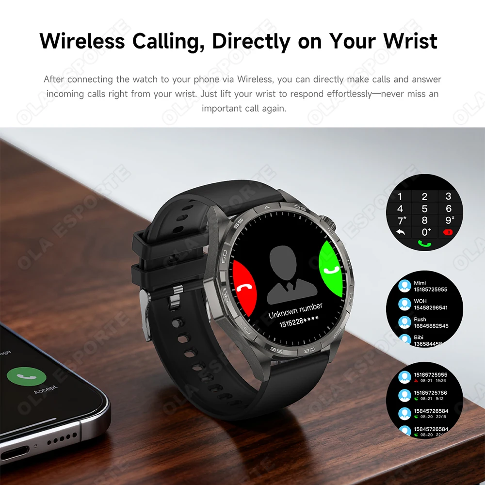 ساعة ذكية خارجية 1.50 بوصة 360*360 شاشة AMOLED بلوتوث موسيقى مكالمة ديناميكية Lsland ساعة ذكية 100+ أوضاع رياضية مقاومة للماء #5