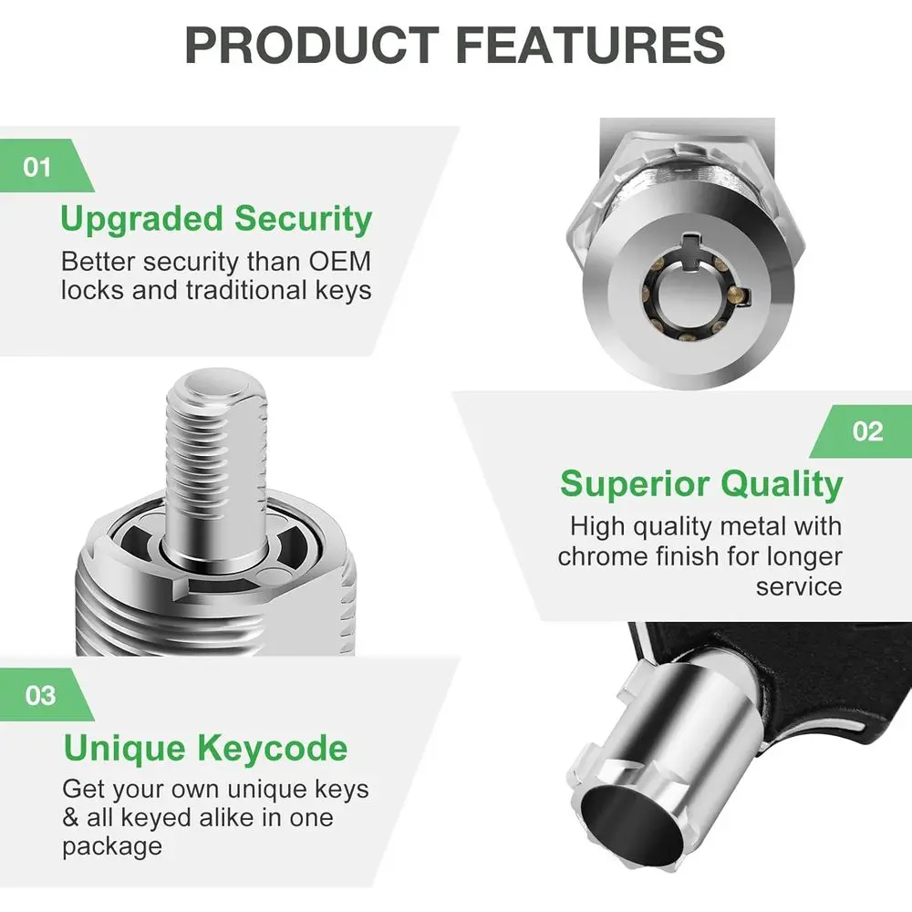 5 Pack Cabinet Lock with Keys, 7/8” RV Storage Locks Keyed Alike, RV Locks for Storage Door, Camper Cabinet Door Toolbox Locks M view 3