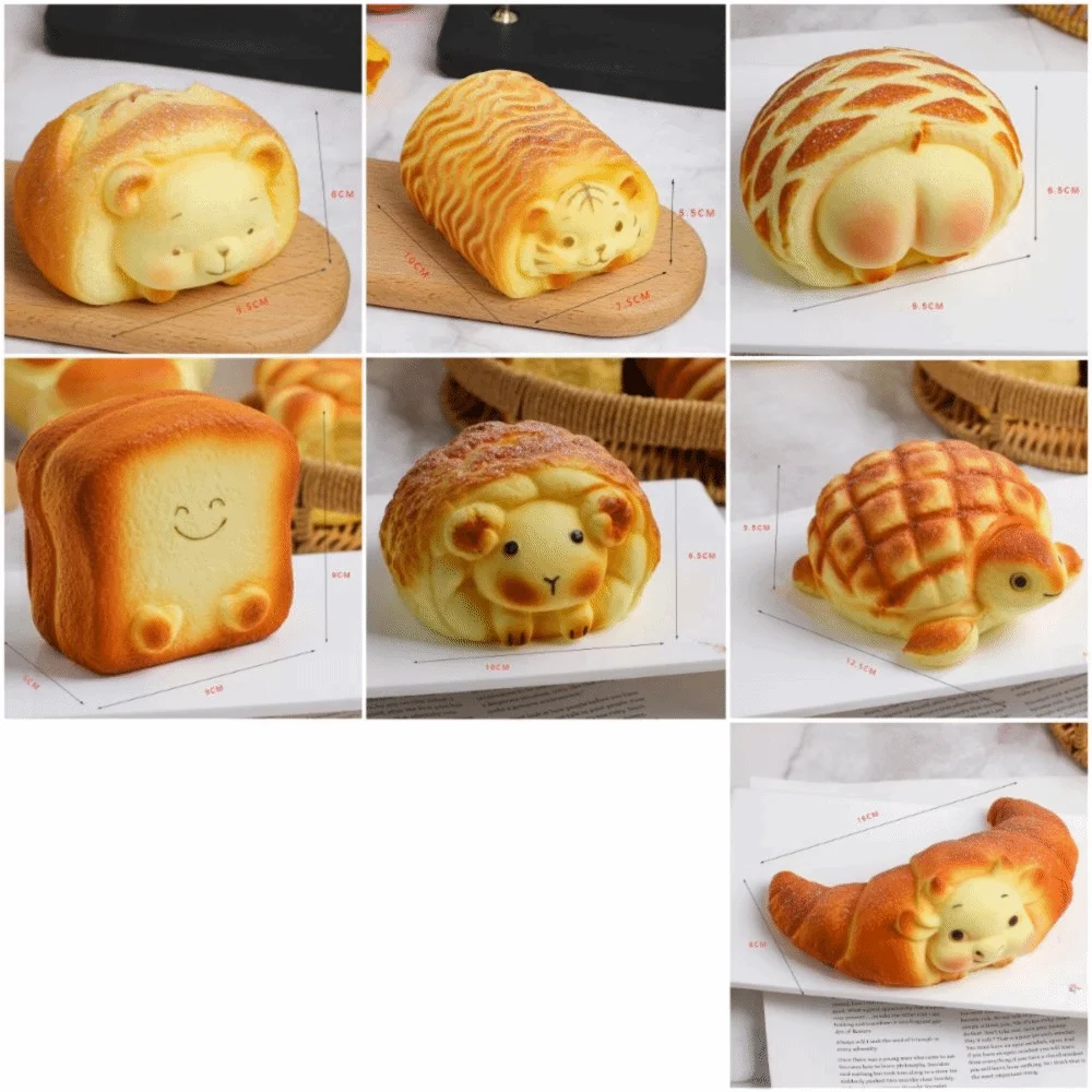 الكرتون الحيوان محاكاة الخبز قرصة لو الأصفر الضغط الإجهاد الإغاثة بولي انتعاش بطيء صور الدعائم نماذج الخبز الاصطناعي