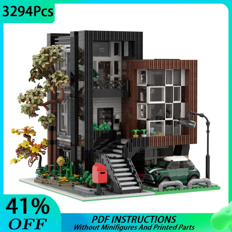 

MOC Modern Villa City Street View Model Building Blocks Apartment House Modular DIY Assembly Bricks Educational Toys Gifts 10205