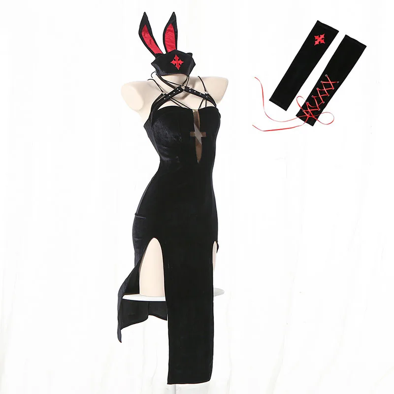 Goddess Outfit Nurse Uniform Stage Outfit Backless Jumpsuit Sexy Bunny Girl Cosplay Costume Halloween Princess Bunny Suit New