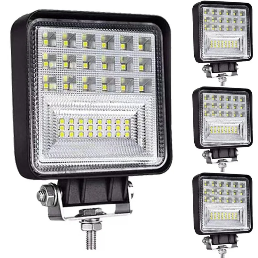 

В наличии: Светодиодные рабочие фары для грузовиков и тракторов, 4 дюйма, 126 Вт, квадратные, 12В/24В, водонепроницаемые, кубические, точечные/рассеянные, для бездорожья